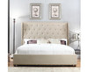 QUEEN  PARIS FABRIC BED   - BEIGE