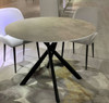 CROWN ROUND DINING TABLE - 1100(D) - GREY MARBLE EFFECT