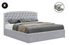 KING HERACLES FABRIC GAS LIFT STORAGE BED WITH HEADBOARD - LIGHT GREY