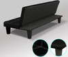 EMERSON 2 SEATER MODULAR LEATHERETTE SOFA BED COUCH - BLACK