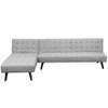 MERRICK 3-SEATER CORNER SOFA BED WITH LOUNGE CHAISE COUCH - LIGHT GREY