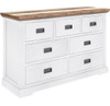 DROVER QUEEN 5 PIECE (DRESSER) BEDROOM SUITE WITH 2 FOOT END DRAWERS - TWO TONE