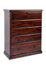 CRONULLA (CR3451) 6 DRAWER SPLIT TOP TALLBOY - 1100(H) x 900(W) - BALTIC , WALNUT , NUTMEG OR GREYWASH (PICTURED)