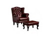 CHESTERFIELD 100% LEATHER FOOT STOOL ( CHAIR NOT INCLUDED) - 1090(H) x 840(W)   - RED OR BROWN