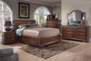 WATERFORD QUEEN 5 PIECE (DRESSER) BEDROOM SUITE WITH UNDERBED STORAGE - BURNISHED CHERRY