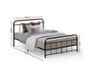 KING SINGLE VENELOPE METAL BED - BLACK