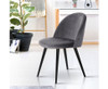 CAMRYN (SET OF 2) VELVET FABRIC DINING CHAIR -  DARK GREY