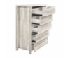 MORRIGAN 5 DRAWER TALLBOY - WHITE ASH