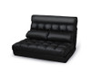 ACHILLES  2 SEATER  PU LEATHER FLOOR LOUNGE SOFA BED  - BLACK