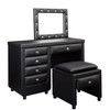 LUTHER LEATHERETTE BUTTONED OR DIAMONTE DRESSING TABLE WITH MIRROR AND STOOL (MODEL: B104#) - ASSORTED COLORS