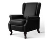 COLLINS PU LEATHER RECLINER ARM CHAIR - BLACK