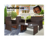 NORMA 4 PIECE OUTDOOR RATTAN  LOUNGE SETTING - BROWN