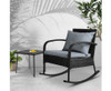 CLARENCE INDOOR/ OUTDOOR ROCKING CHAIR WITH TABLE - BLACK