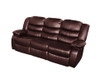  HANNY 3 SEATER BONDED LEATHER  RECLINER  - BROWN