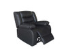 ROCKY SINGLE SEATER PU LEATHER  RECLINER  - BLACK