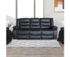 ROCKY 3 SEATER PU LEATHER  RECLINER  - BLACK