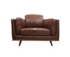 RAVEN SINGLE SEATER LEATHERETTE  SOFA - BROWN