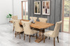 UTAH (UT-002) 7 PIECE DINING SETTING WITH GRACE RINGED CHAIRS OR ARRAY CHAIRS - TABLE: 2300(W) x 1000(D) - HONEY WASH TABLE / GREY OR BEIGE CHAIRS - (PICTURED)