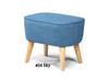 JETT FABRIC FOOTSTOOL - SKY