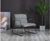 ASHBY LINEN UPHOLSTERED ARMCHAIR WITH SLED BASE - GREY