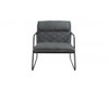 ASHBY LINEN UPHOLSTERED ARMCHAIR WITH SLED BASE -  DARK GREY