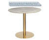 THYLER ROUND DINING TABLE WITH MARBLE TOP - GOLD