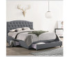 QUEEN BRANTLEY FABRIC BED WITH UNDERBED STORAGE DRAWERS - LIGHT GREY