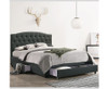 QUEEN BRANTLEY FABRIC BED WITH UNDERBED STORAGE DRAWERS - CHARCOAL