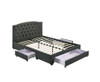 KING BRANTLEY FABRIC BED WITH UNDERBED STORAGE DRAWERS - CHARCOAL