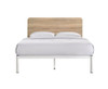 KING YARDLEY BED FRAME - WHITE & NATURAL OAK