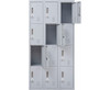 KENZIE  12 DOOR OFFICE - GYM - STORAGE - SHED WITH 3-DIGIT COMBINATION LOCK  - LOCKER - GREY