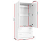 RAELIAN 2 DOOR/ 2 DRAWER WARDROBE - WHITE