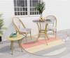 MARIVEL OUTDOOR ROUND TABLE AND 2 SEATER BISTRO SET - NATURAL + WHITE