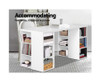 MAYVEN COMPUTER DESK WITH 3 TIER SHELVES - WHITE