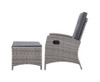 VALTINA OUTDOOR RECLINER LOUNGE CHAIR WITH OTTOMAN - GREY