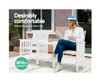 IANNA OUTDOOR WOODEN LOVESEAT - WHITE