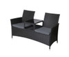 SHAIRA  OUTDOOR WICKER LOVESEAT - BLACK