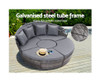 HOREBY OUTDOOR ROUND DAYBED WITH FOLDING CANOPY - GREY