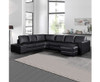 ELOWEN BONDED LEATHER U-SHAPED SOFA WITH RIGHT CHAISE LOUNGE SUITE - BLACK