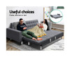 GLENDFORD  FABRIC ADJUSTABLE SOFA BED -  GREY