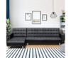 GLENDFORD PU LEATHER ADJUSTABLE SOFA BED -  BLACK