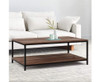 CRESCENT WOODEN COFFEE TABLE - DARK WOOD & BLACK