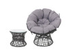 GARDON PAPASAN CHAIR AND SIDE TABLE SET - BLACK