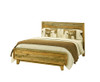 KING WOODVINCE SOLID WOOD BED FRAME- ANTIQUE LIGHT BROWN