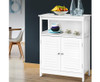 RAELIAN 1 OPEN SHELF / 2 DOOR BUFFET SIDEBOARD CABINET - WHITE