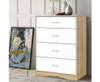 PYKE 4 DRAWER TALLBOY - WHITE & WOOD