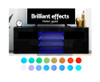  HAMILTON TV CABINET ENTERTAINMENT UNIT WITH RGB LED - 600(H) X 1600(W) X 350(D) - HIGH GLOSS BLACK