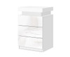 HAMILTON 3 DRAWER BEDSIDE TABLE WITH RGB LED - HIGH GLOSS WHITE