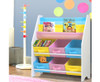 CARMEL 2-TIER  KIDS BOOKCASE WITH 6 STORAGE BOXES - WHITE