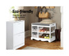 PALMYRA SHOE CABINET BENCH WITH 2 DRAWERS - WHITE & GREY